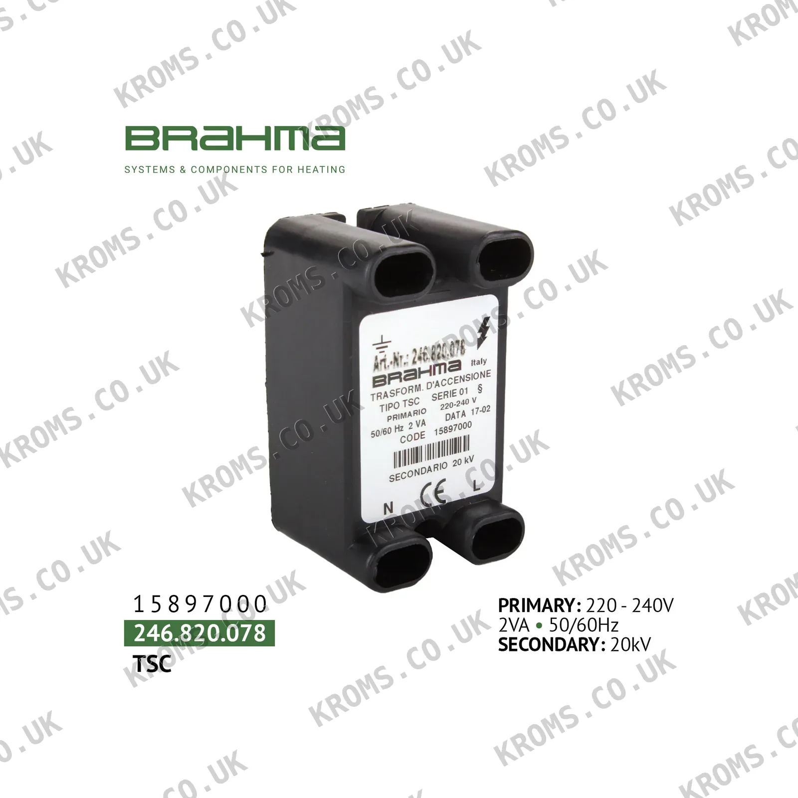 Brahma Ignition transformer 15897000
