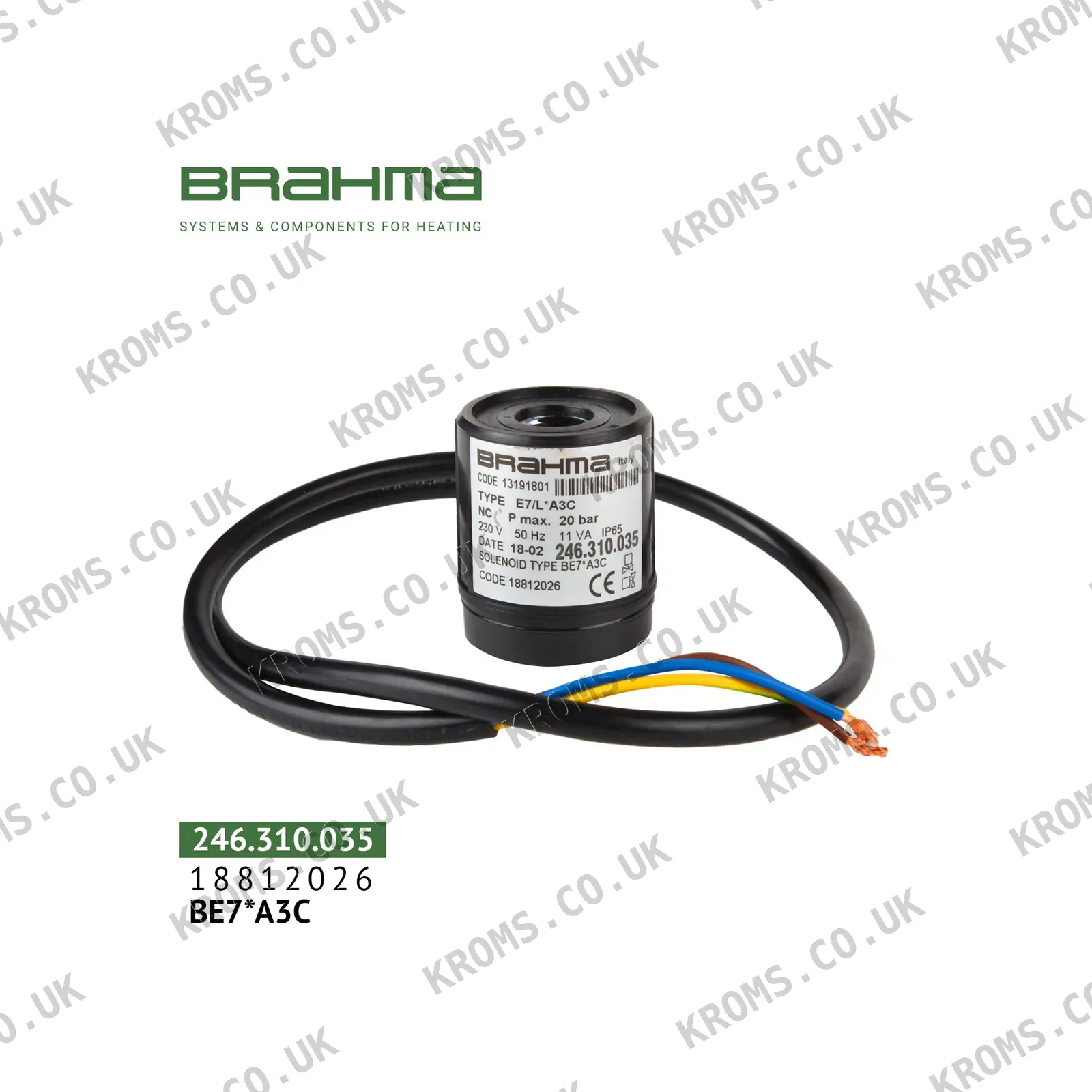Brahma Solenoid coil BE7*A3C 18812026