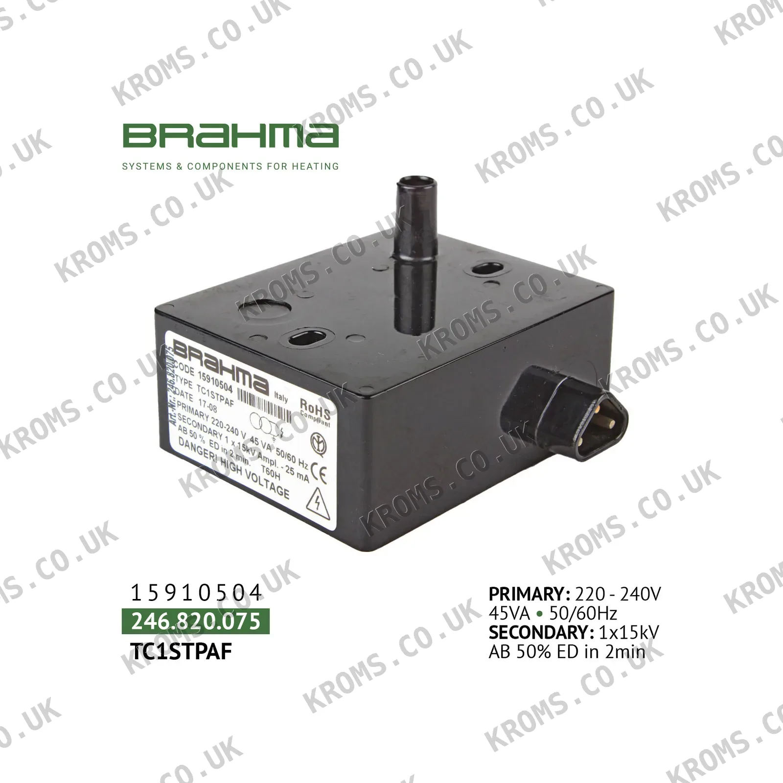 Brahma Ignition transformer TC1STPAF 15910504