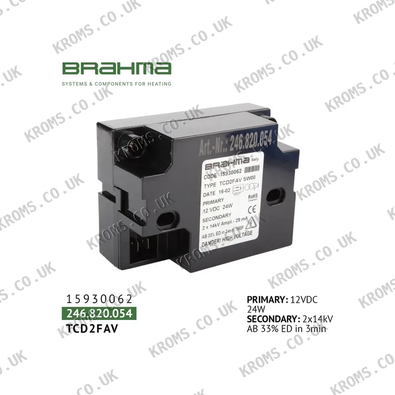 Brahma Ignition transformer TCD2FAV 15930062