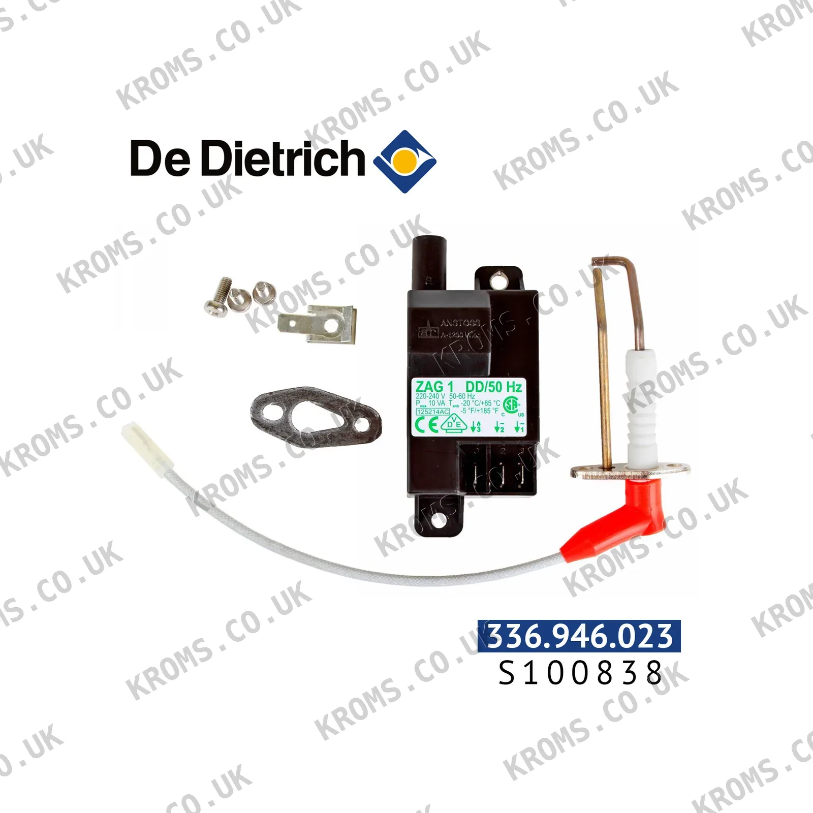 De Dietrich Ignition transformer with ignition electrode S100838