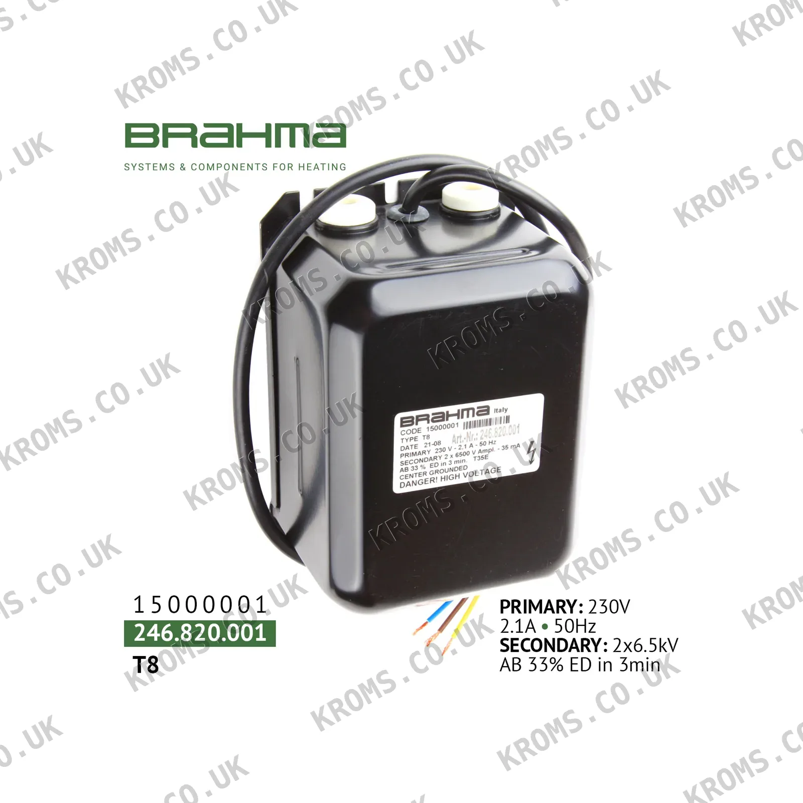 Brahma Ignition transformer T8 15000001