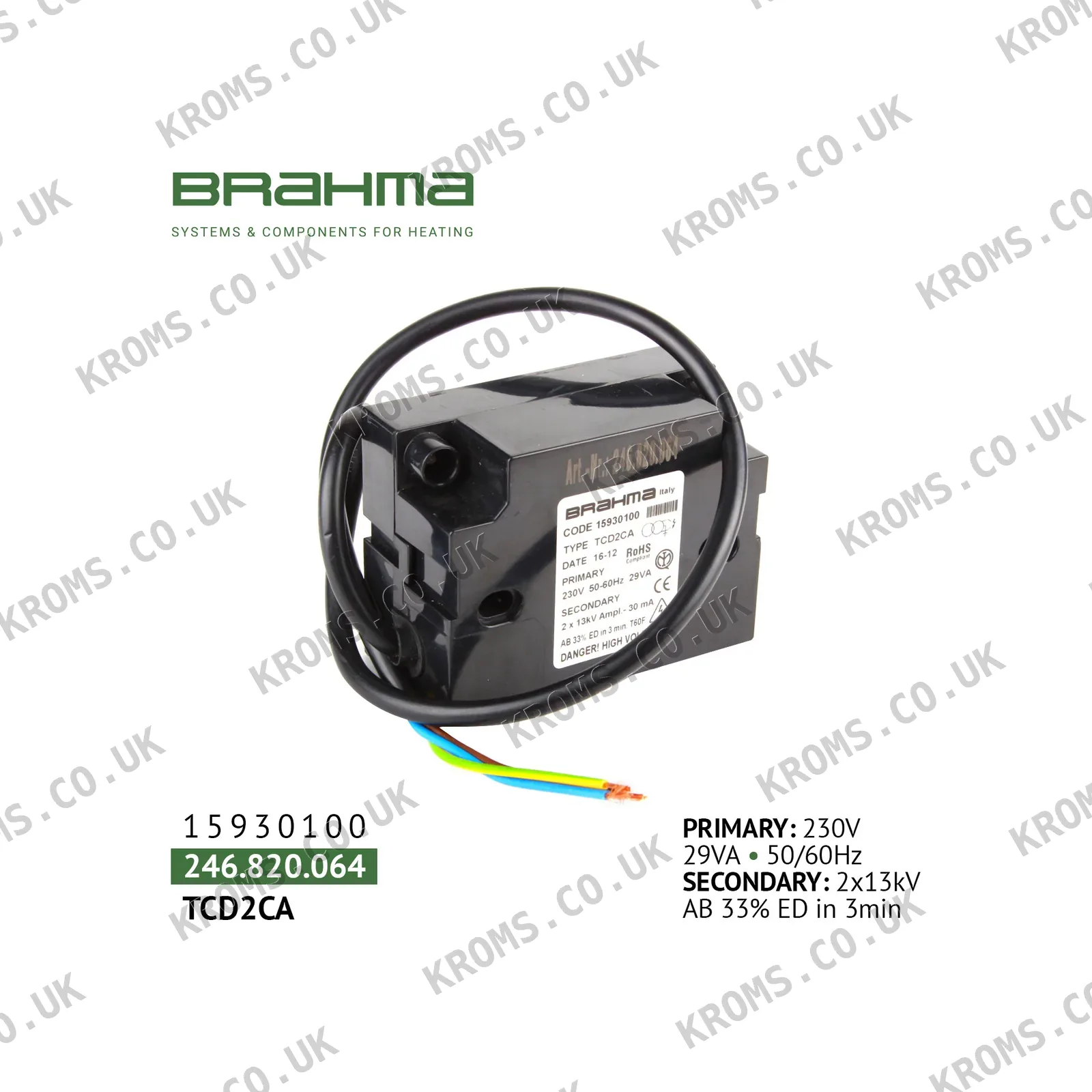 Brahma Ignition transformer 15930100
