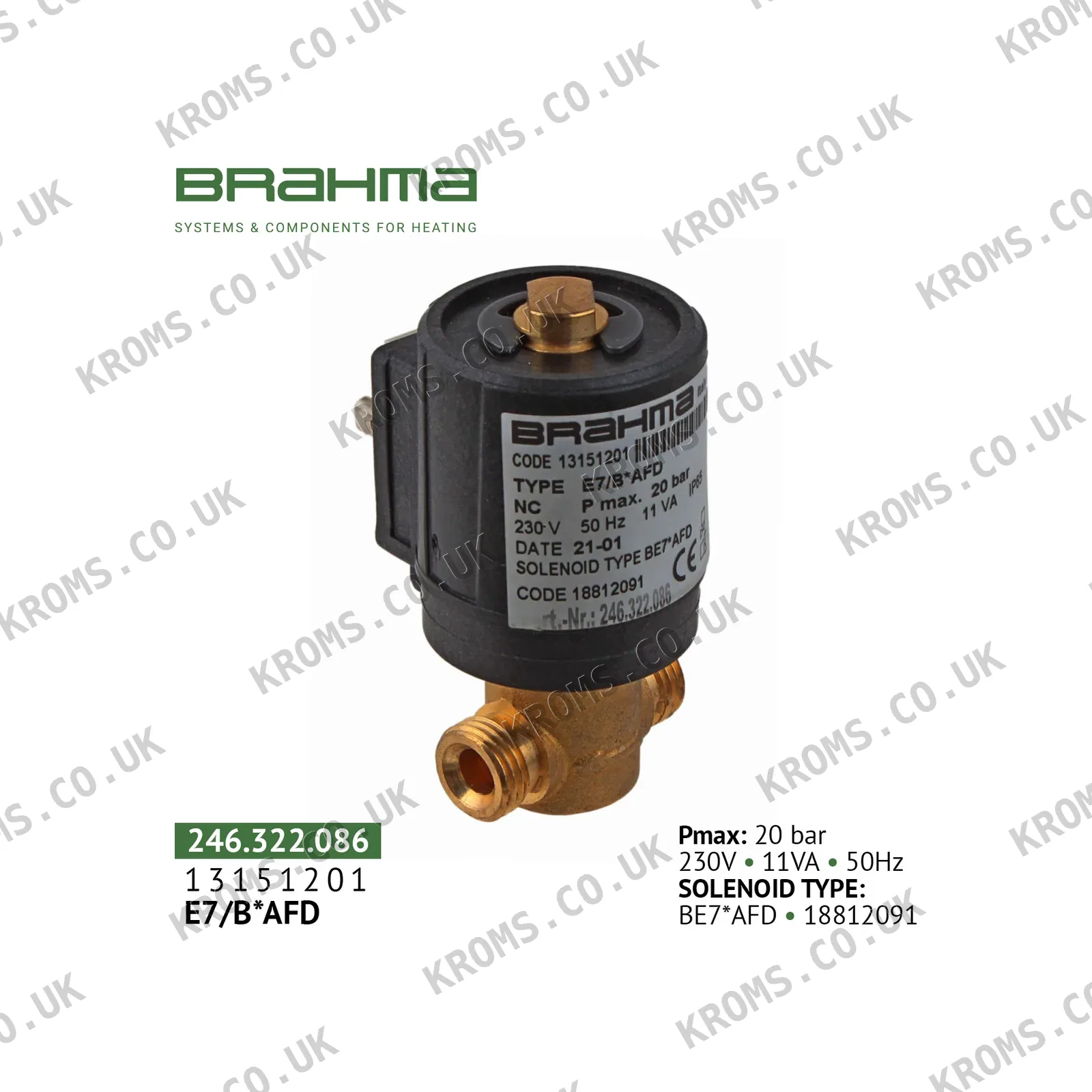 Brahma Oil valve E7/B*AFD 13151201