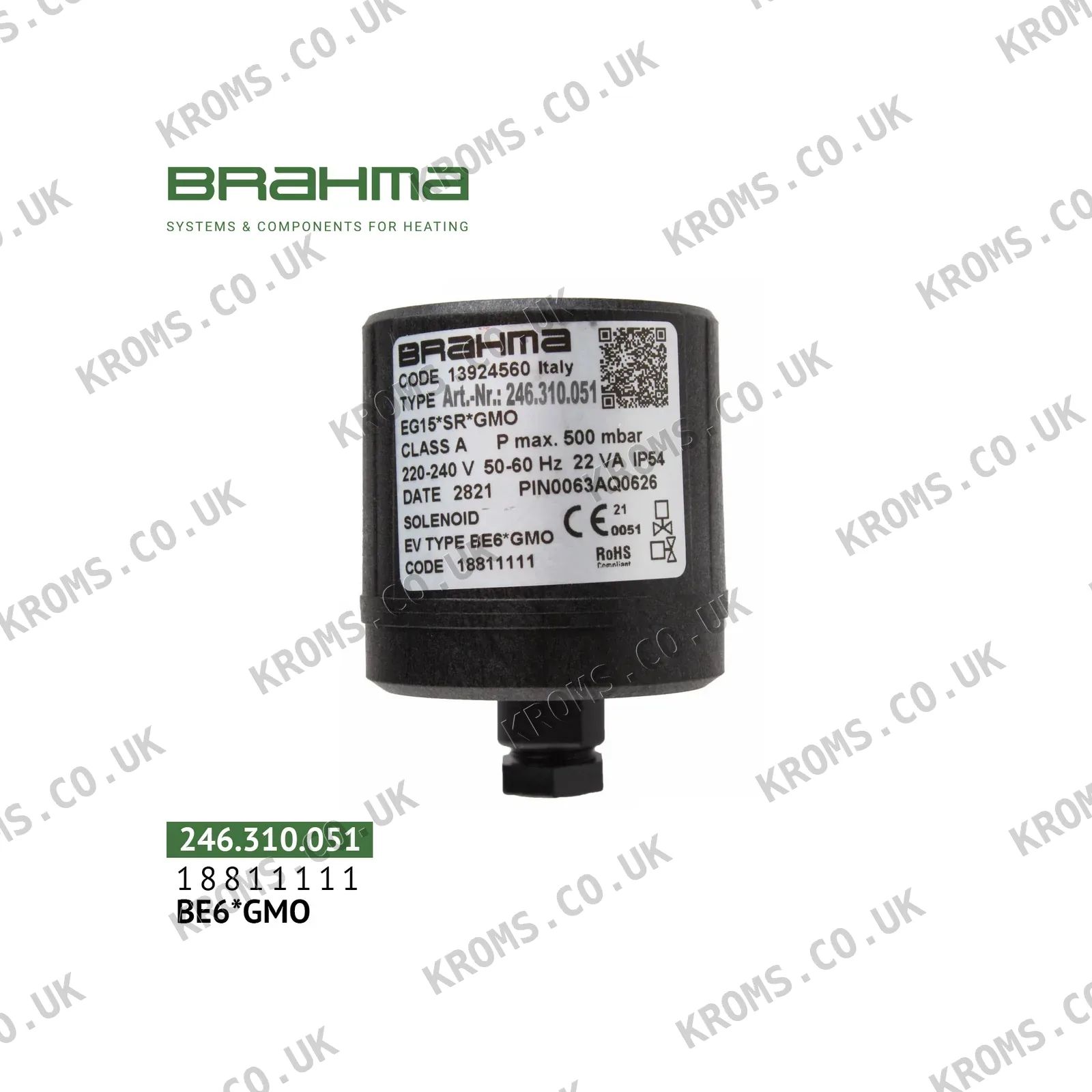 Brahma Solenoid coil BE6*GMO 18811111