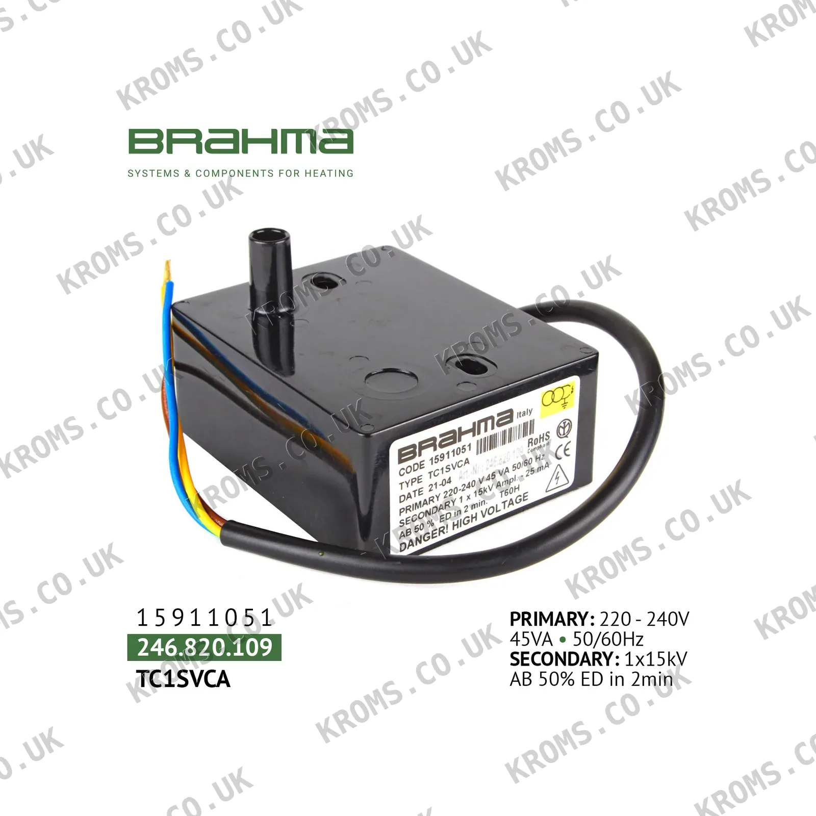 Brahma Ignition transformer TC1SVCA 15911051