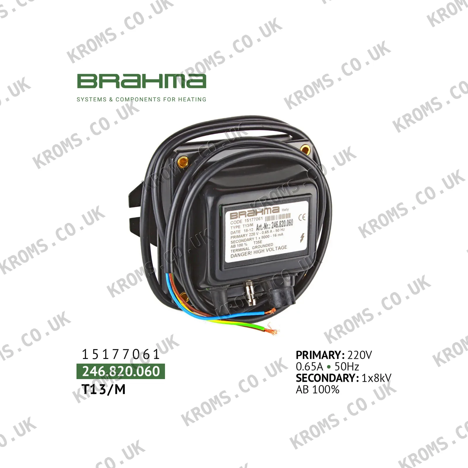 Brahma Ignition transformer T13/M 15177061