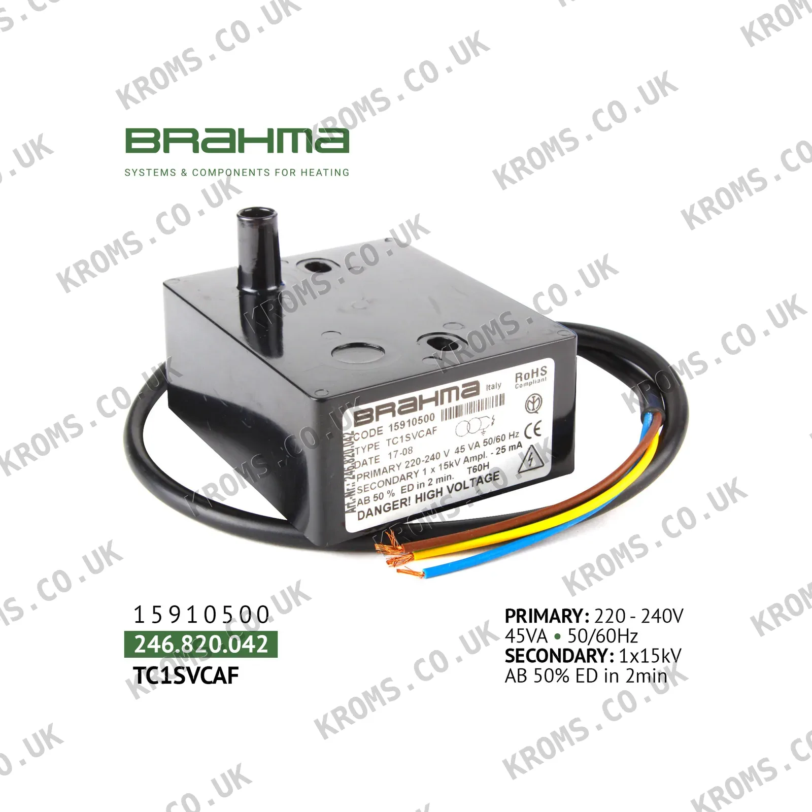 Brahma Ignition transformer TC1SVCAF 15910500