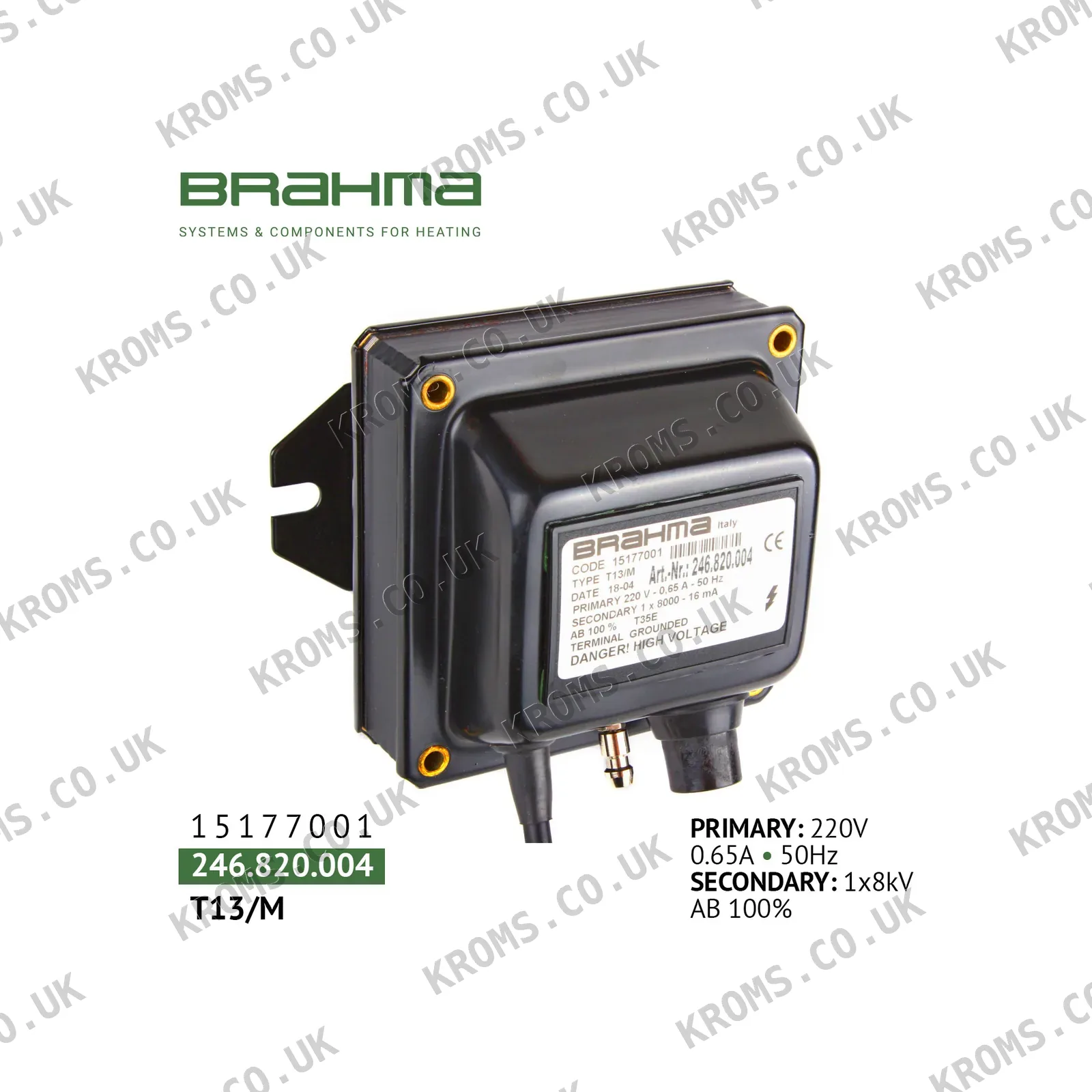 Brahma Ignition transformer T13/M 15177001