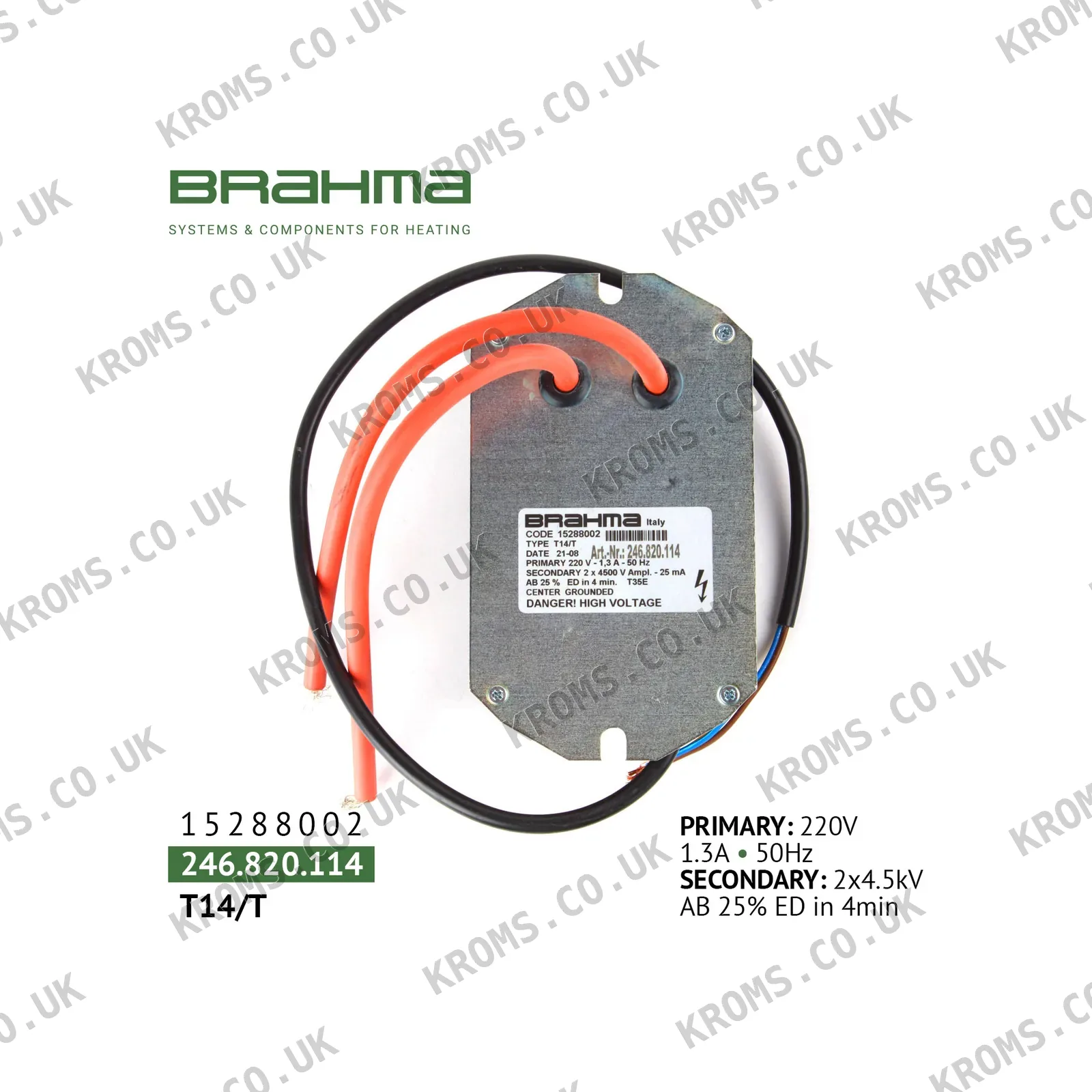 Brahma Ignition transformer T14/T 15288002