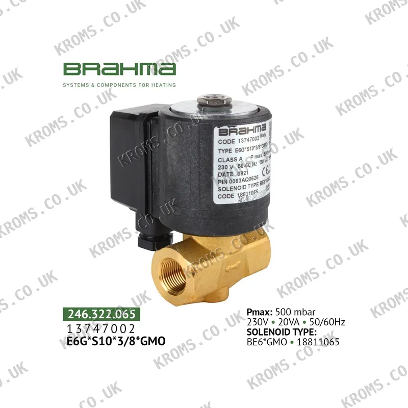 Brahma Gas valve E6G*S10*3/8*GMO 13747002