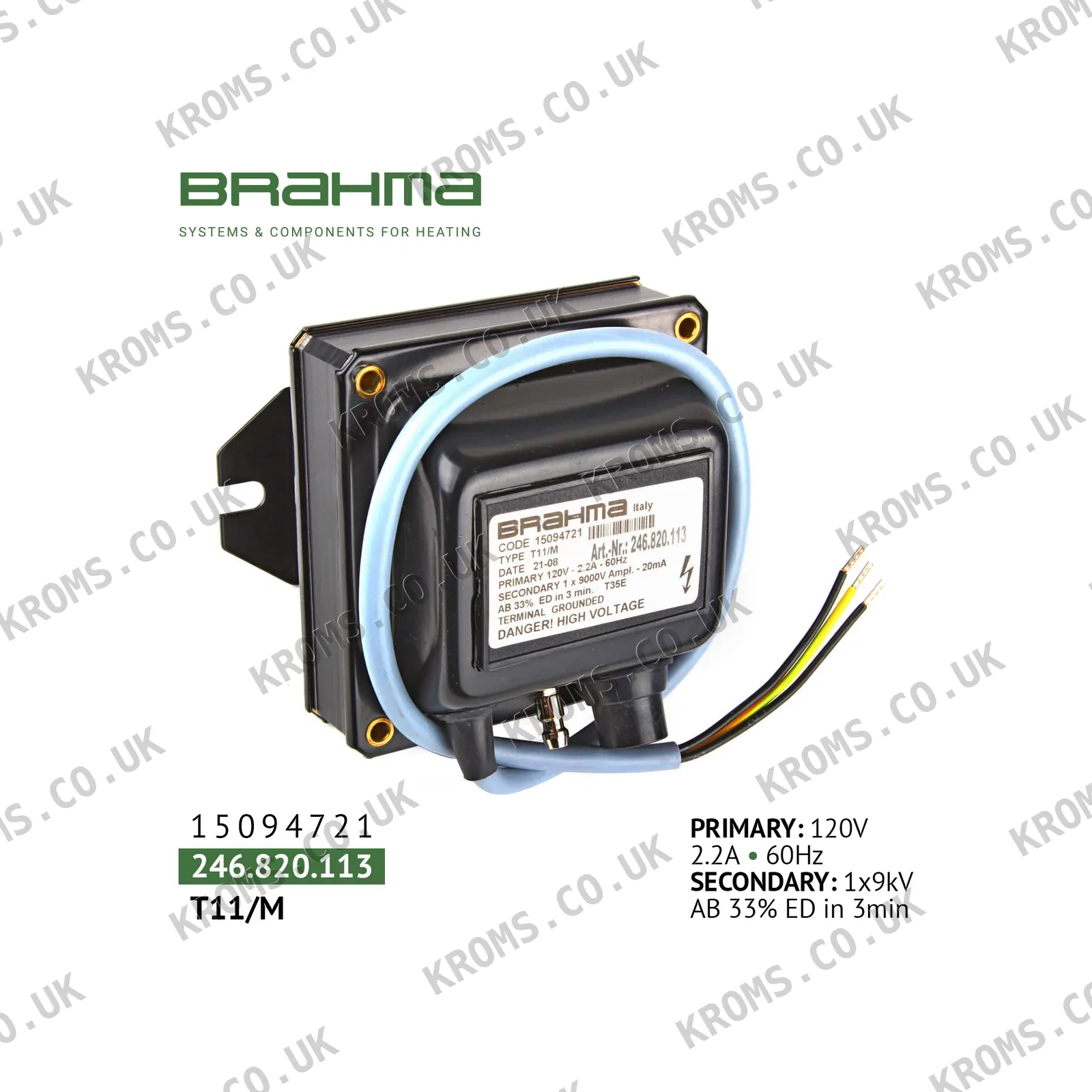Brahma Ignition transformer T11/M 15094721