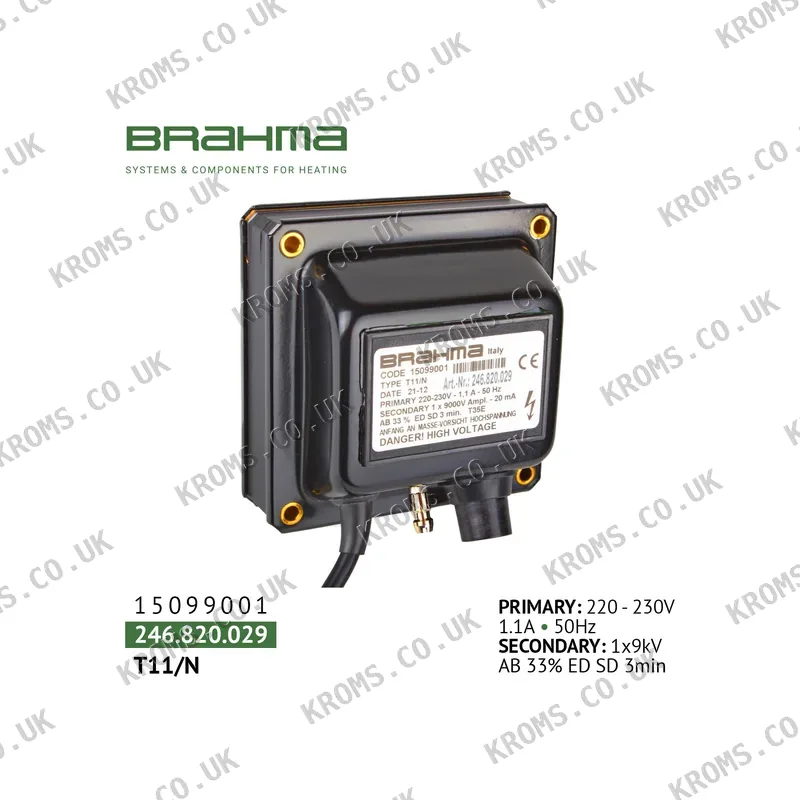 Brahma Ignition transformer T11/N 15099001