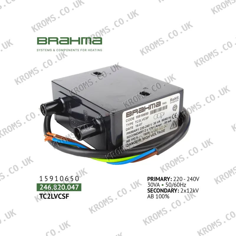 Brahma Ignition transformer TC2LVCSF 15910650