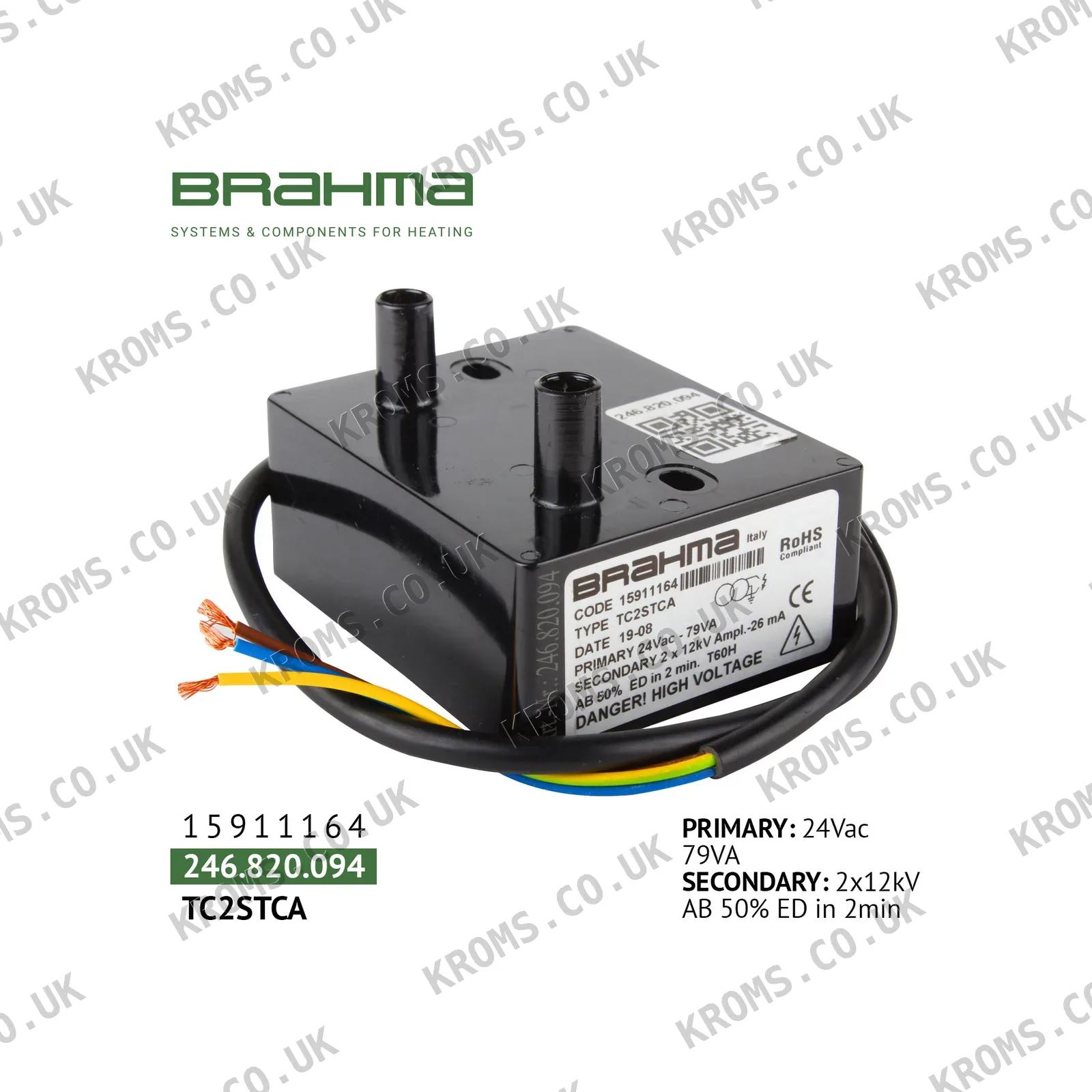 Brahma Ignition transformer TC2STCA 15911164