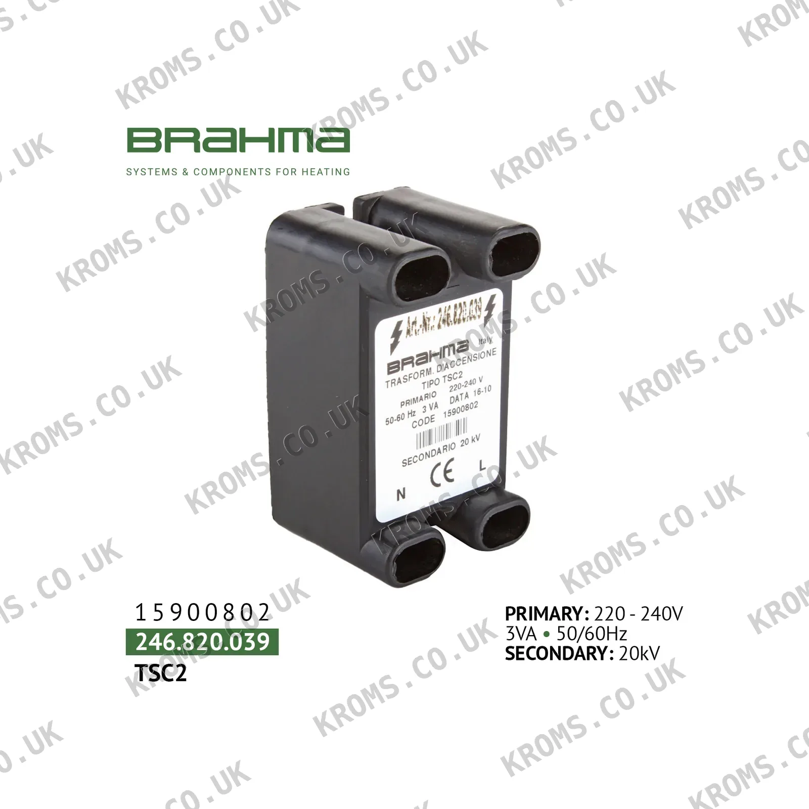 Brahma Ignition transformer TSC2 15900802