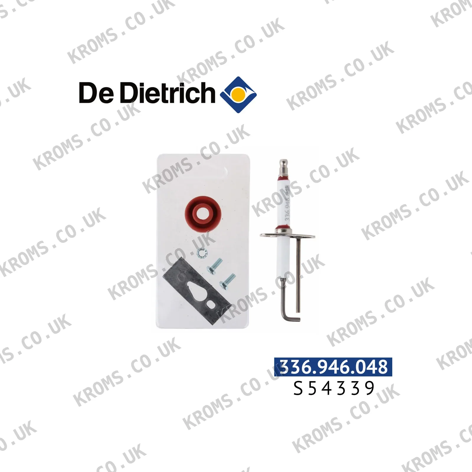 De Dietrich Ignition electrode + ionization electrode + gasket S54339