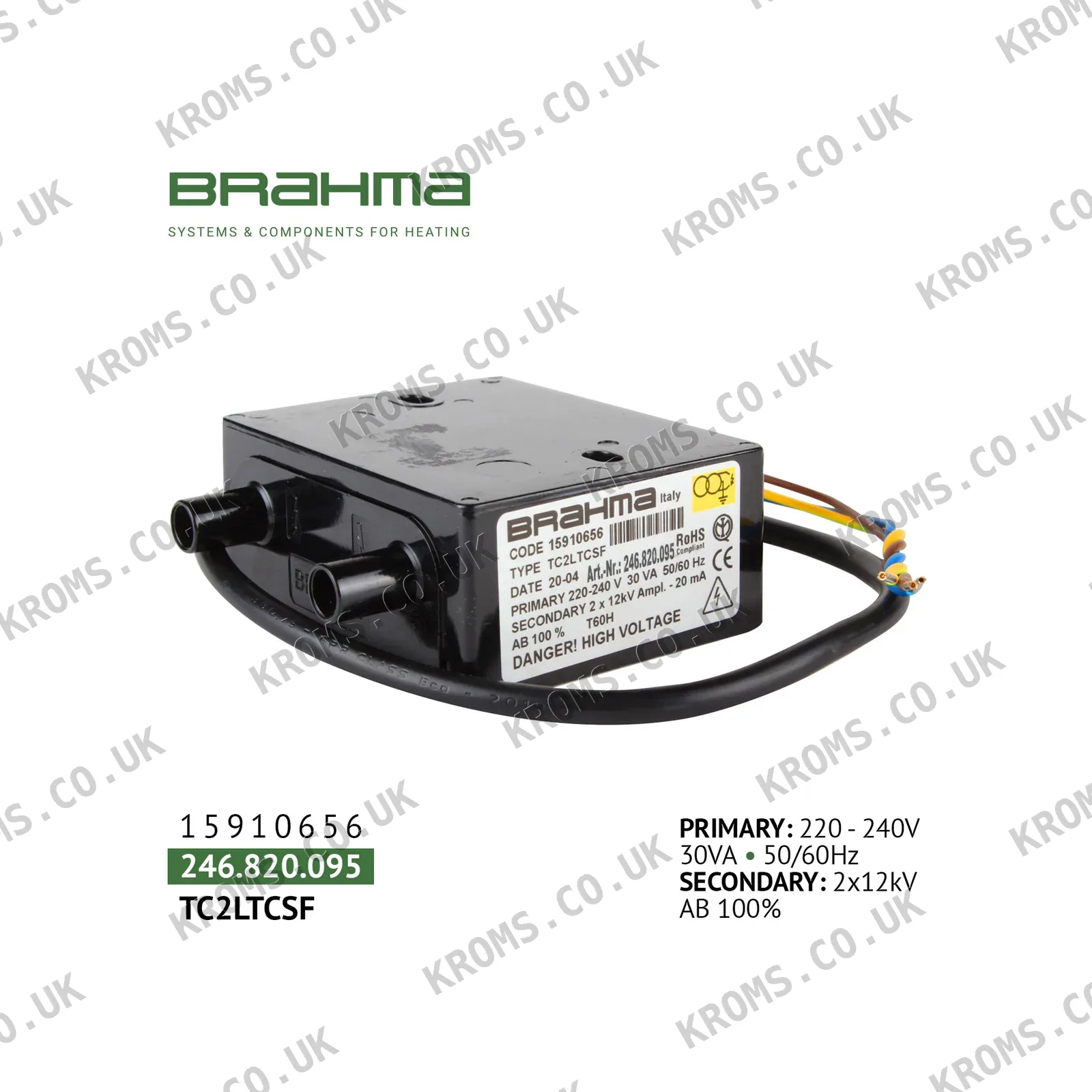 Brahma Ignition transformer TC2LTCSF 15910656