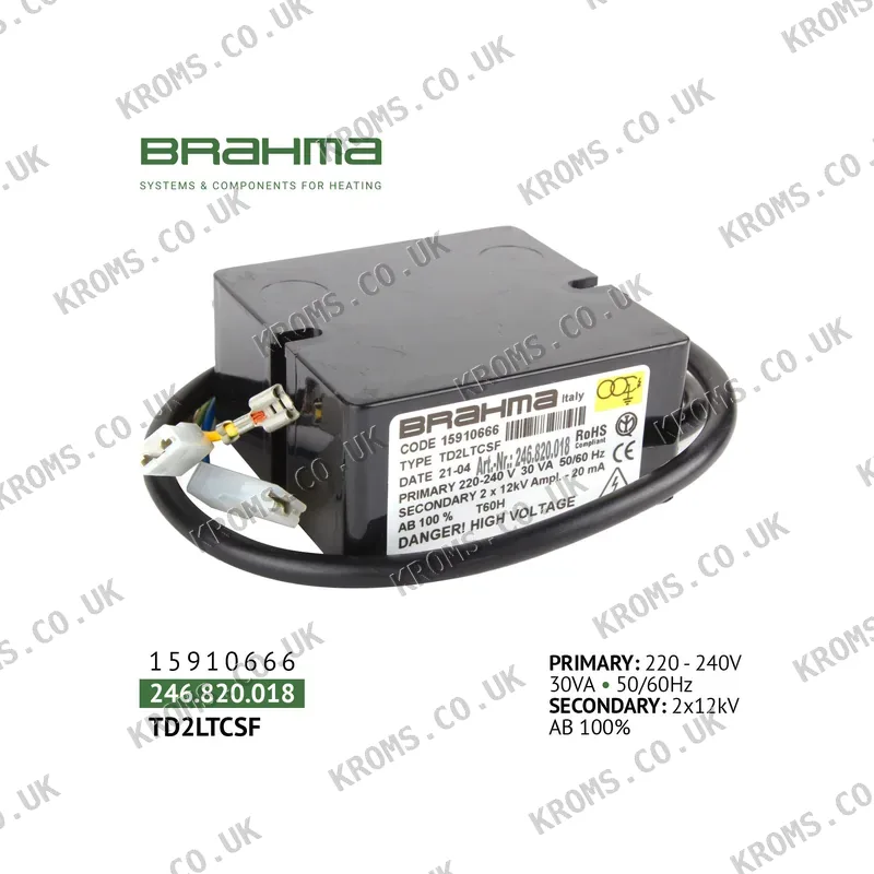 Brahma Ignition transformer TD2LTCSF 15910666
