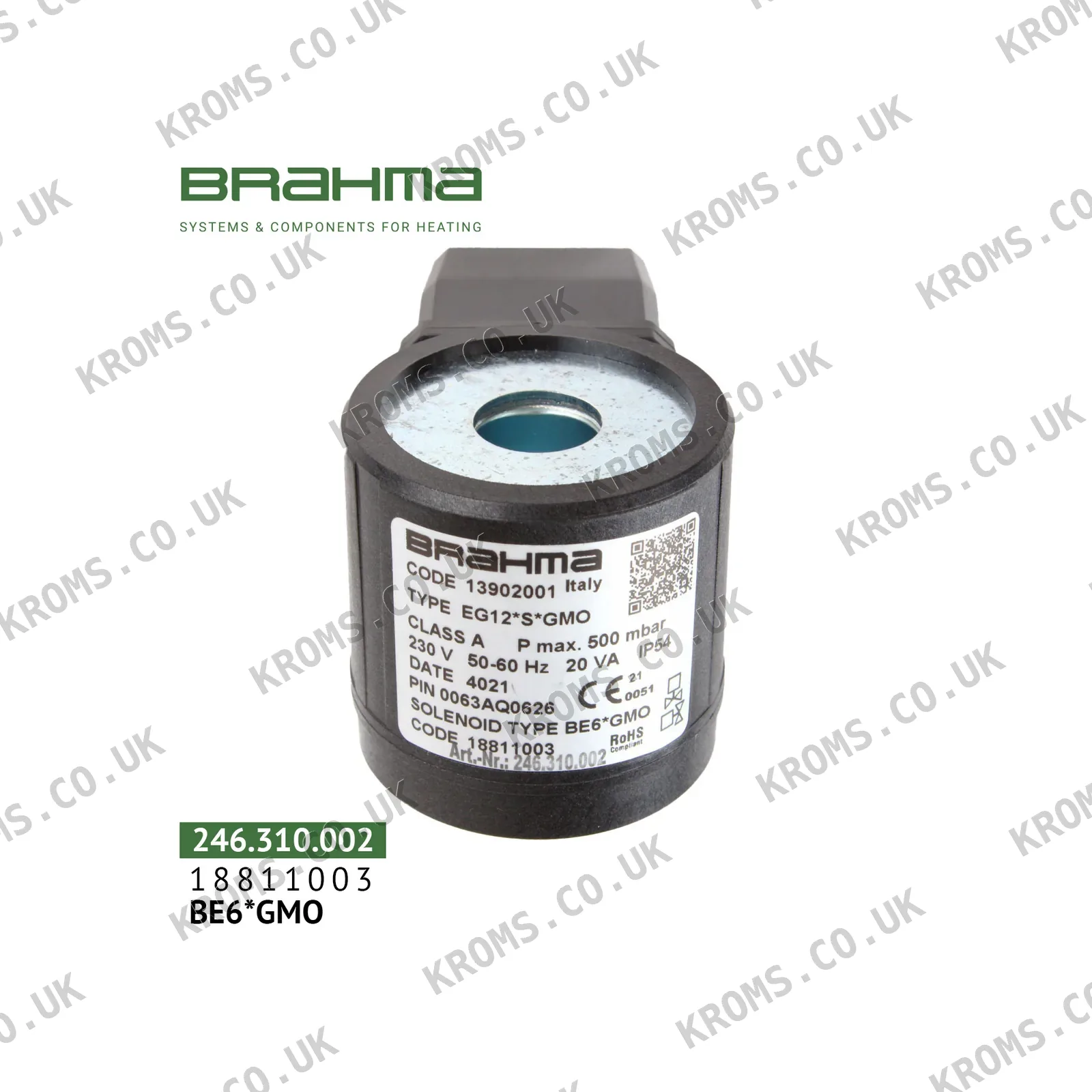 Brahma Solenoid coil BE6*GMO 18811003