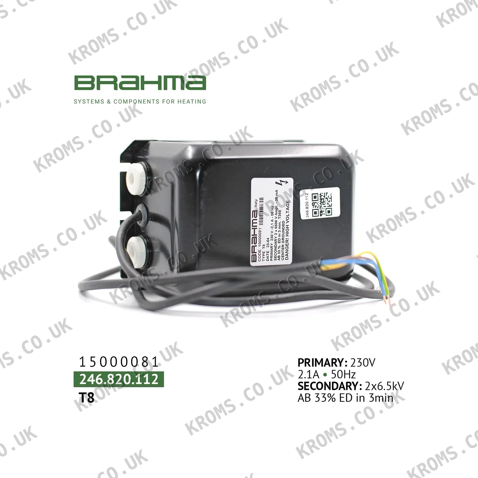 Brahma Ignition transformer T8 15000081
