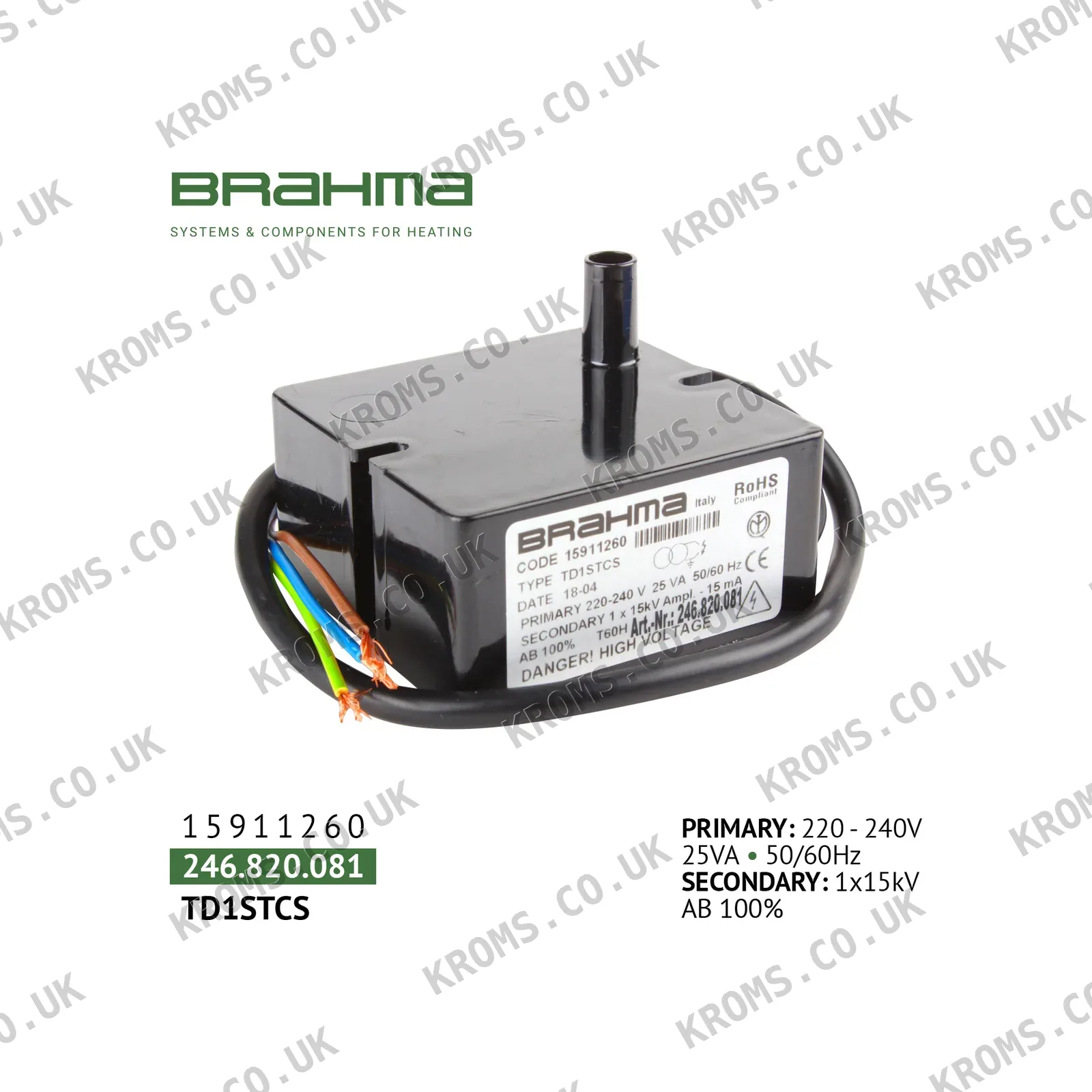 Brahma Ignition transformer 15911260
