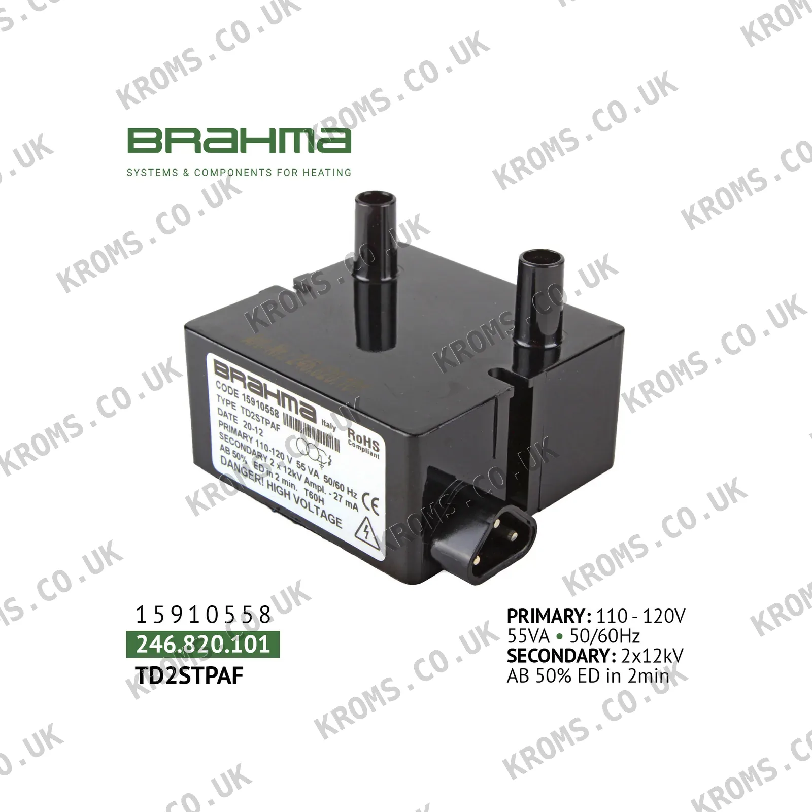 Brahma Ignition transformer TD2STPAF 15910558