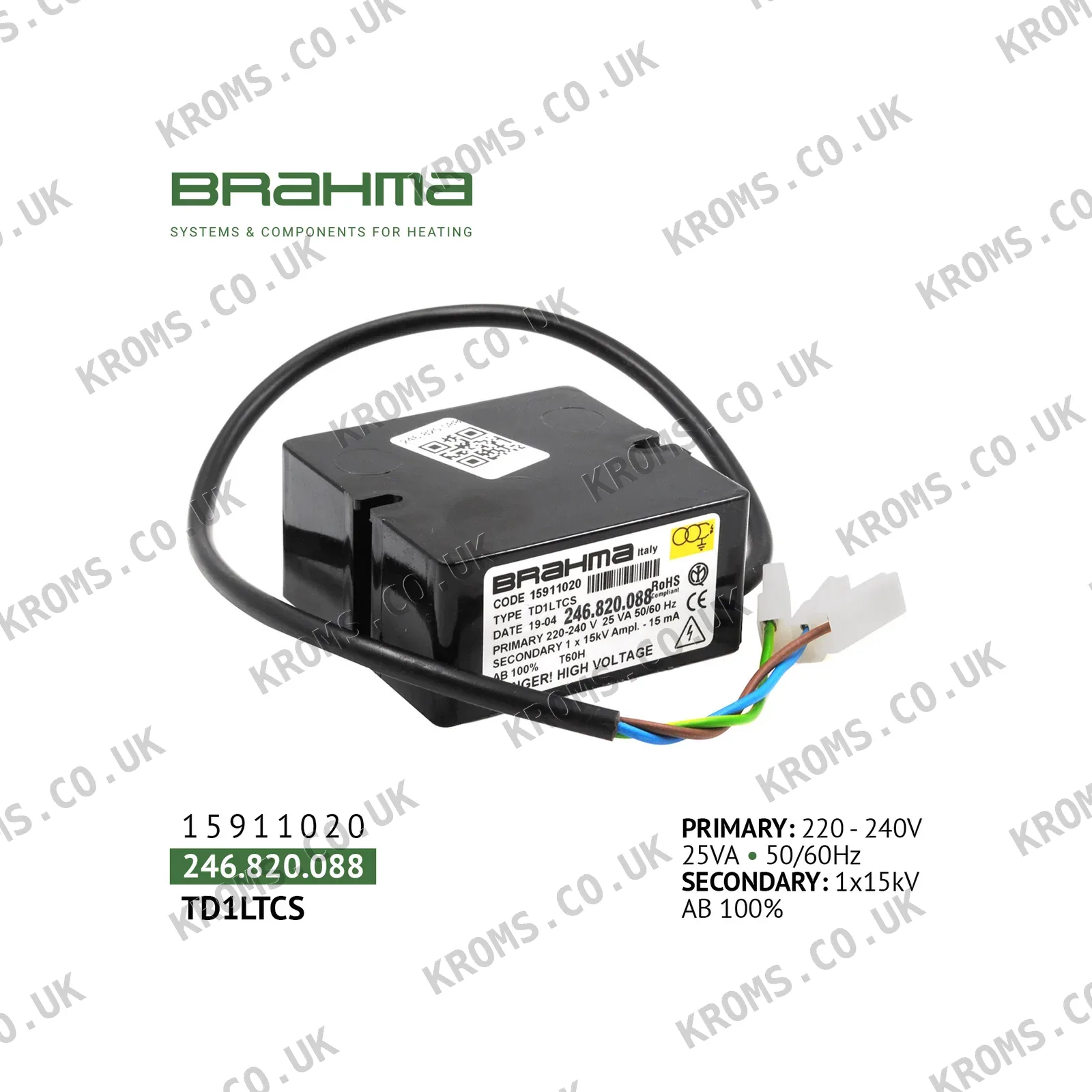 Brahma Ignition transformer TD1LTCS 15911020