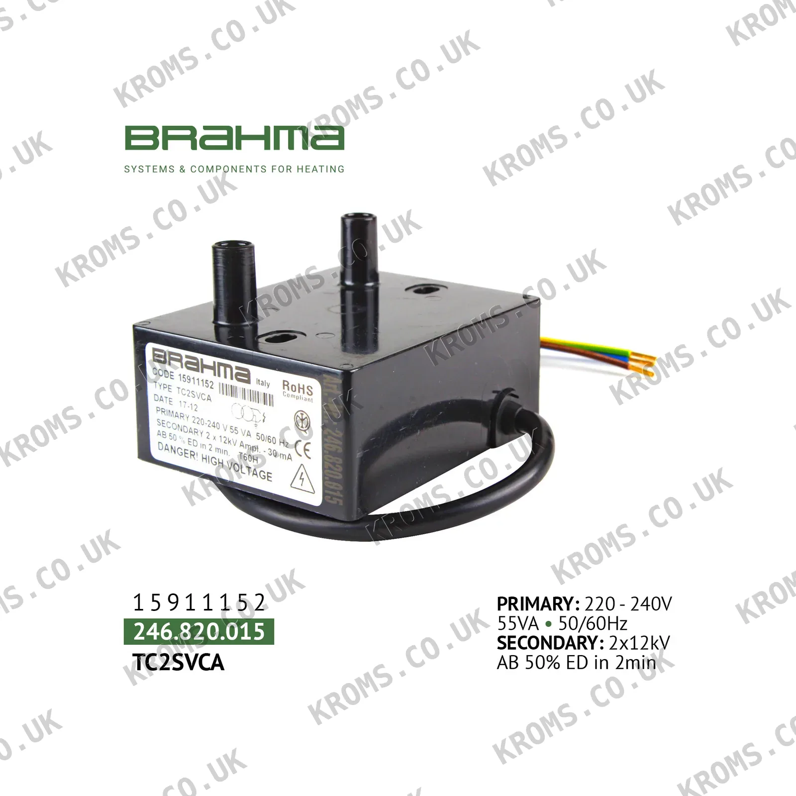 Brahma Ignition transformer TC2SVCA 15911152
