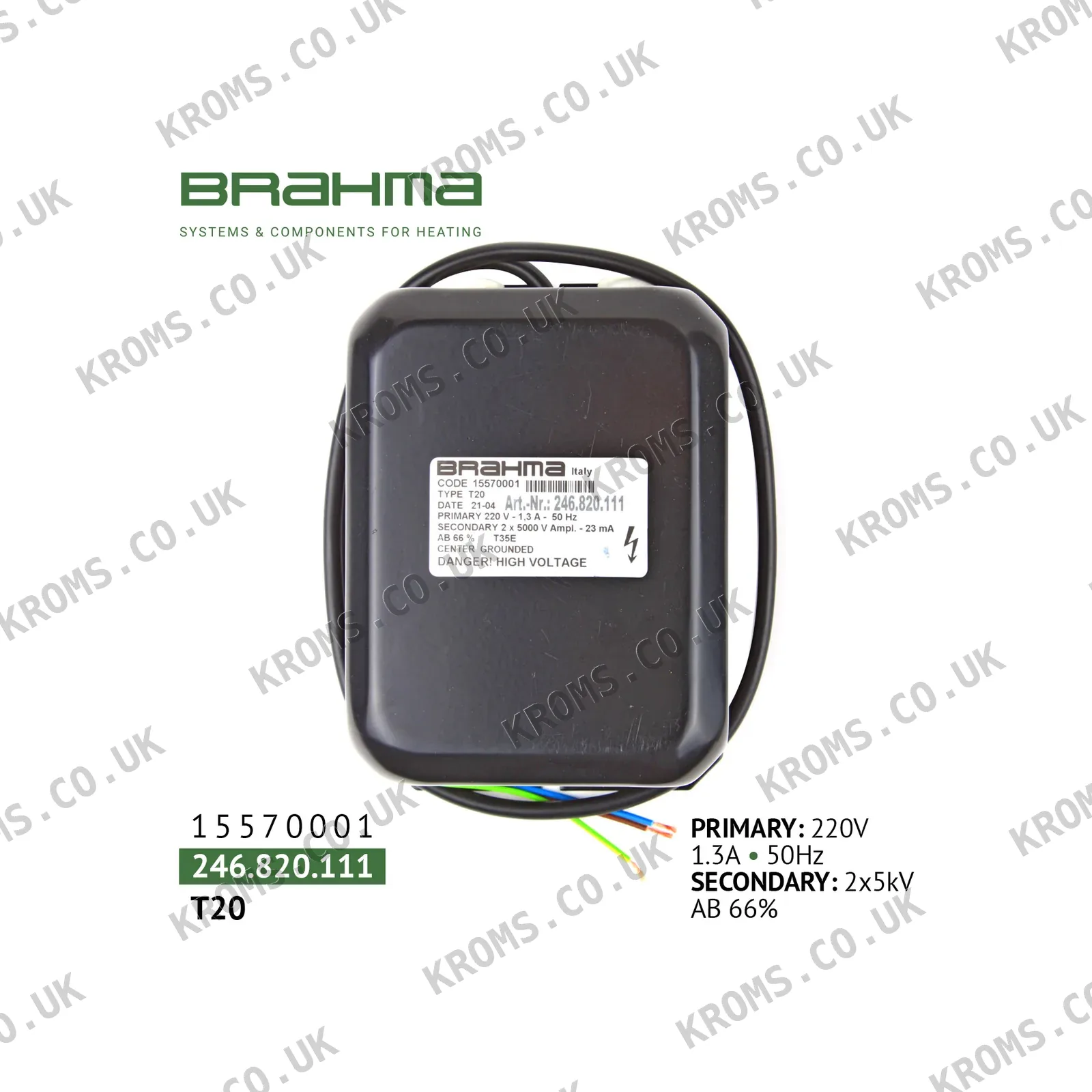Brahma Ignition transformer T20 15570001
