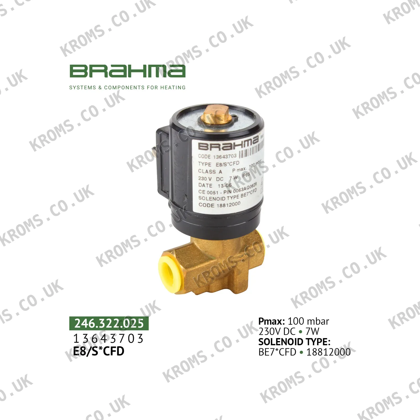 Brahma Gas solenoid valve E8/S*CFD 13643703