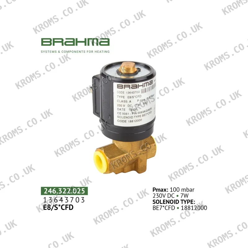 Brahma Gas solenoid valve E8/S*CFD 13643703
