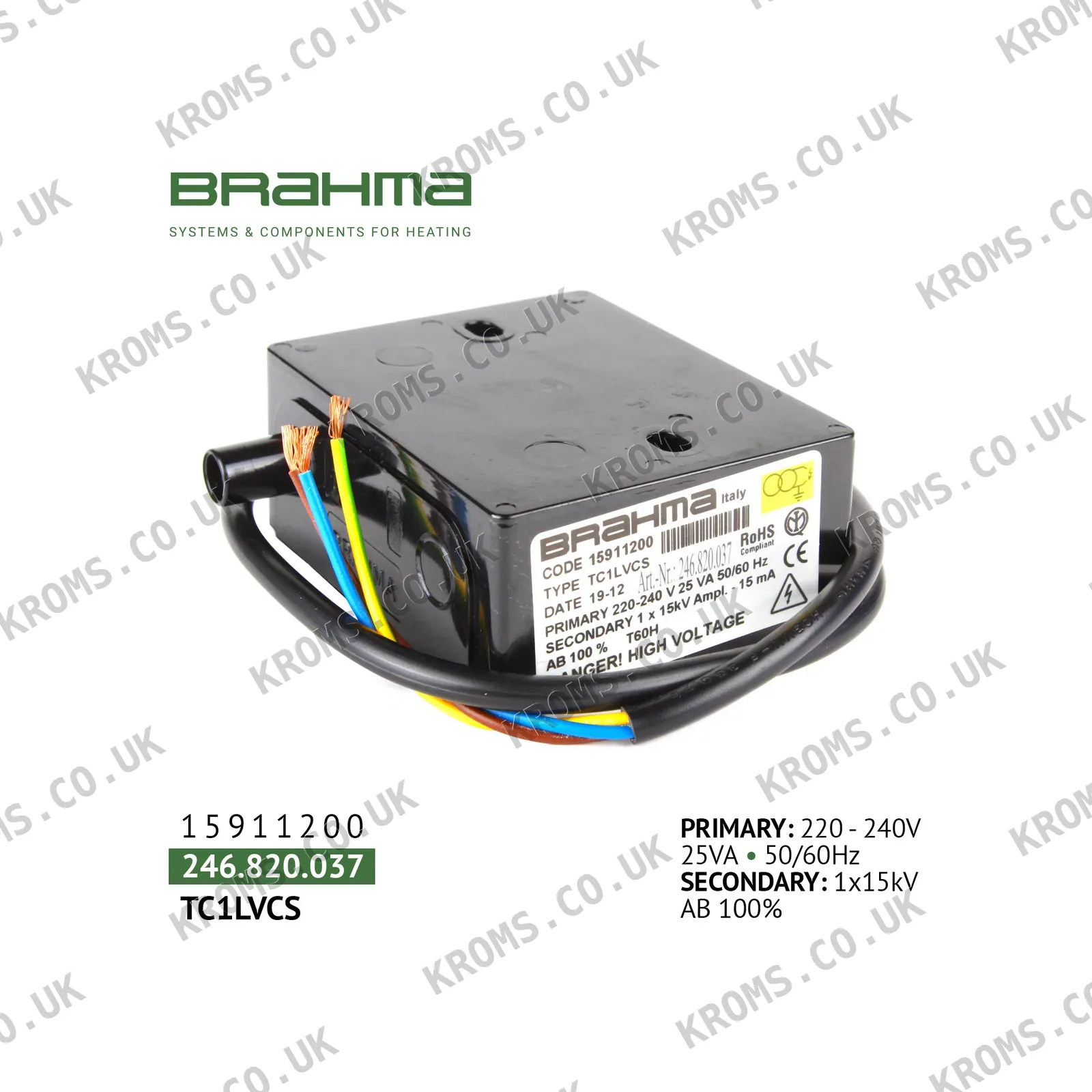 Brahma Ignition transformer TC1LVCS 15911200