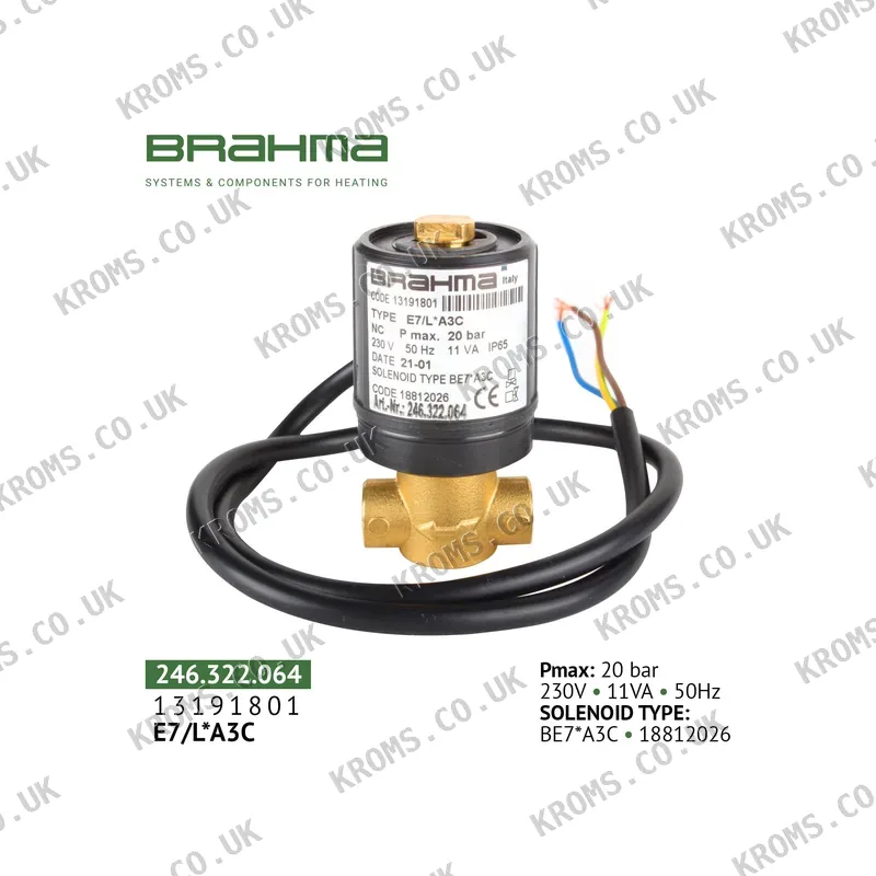 Brahma Solenoid valve E7/L*A3C 13191801