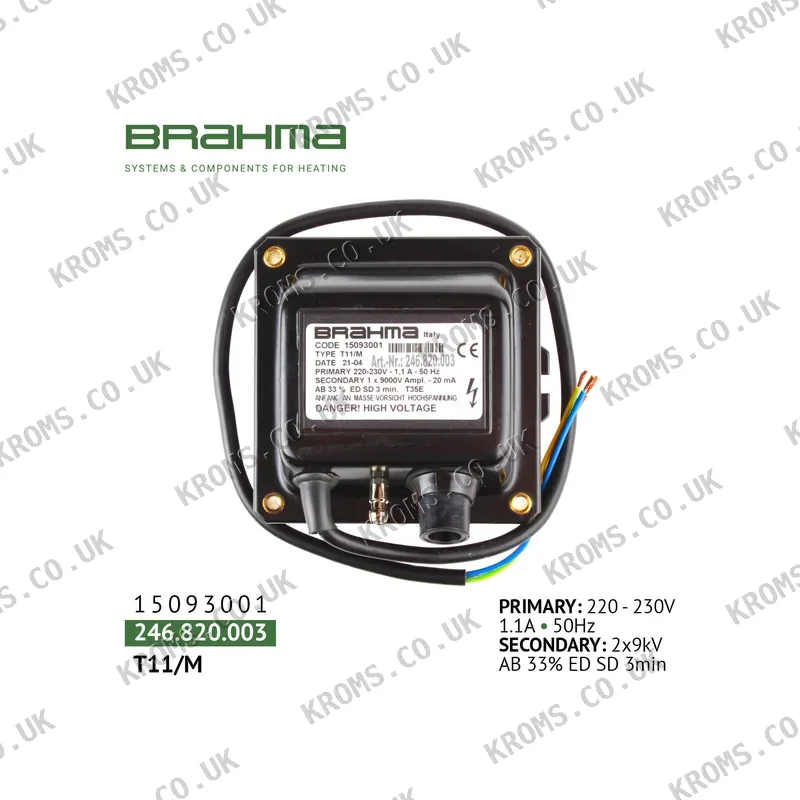 Brahma Ignition transformer T11/M 15093001