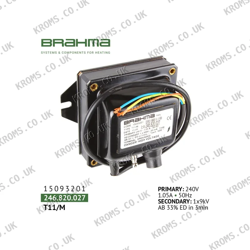 Brahma Ignition transformer T11/M 15093201