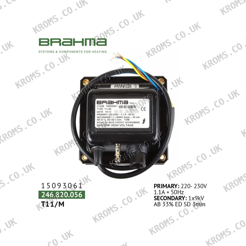 Brahma Ignition transformer T11/M 15093061