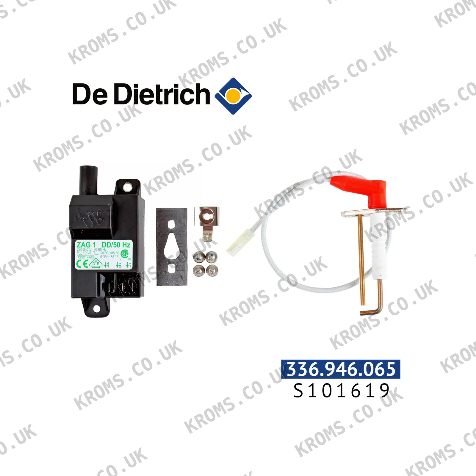 De Dietrich Ignition transformer with ignition electrode S101619