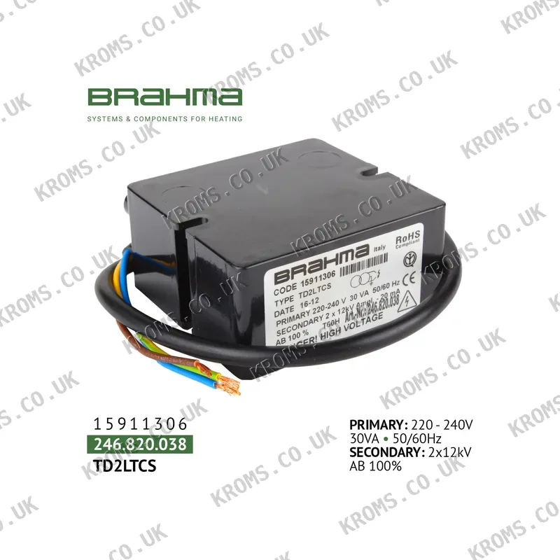 Brahma Ignition transformer TD2LTCS 15911306