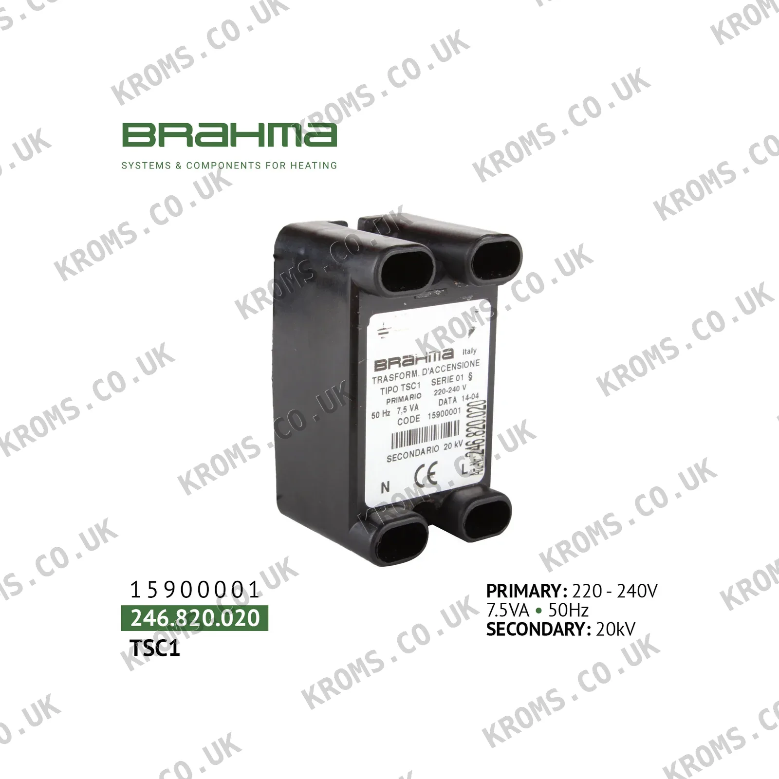 Brahma Ignition transformer TSC1 15900001