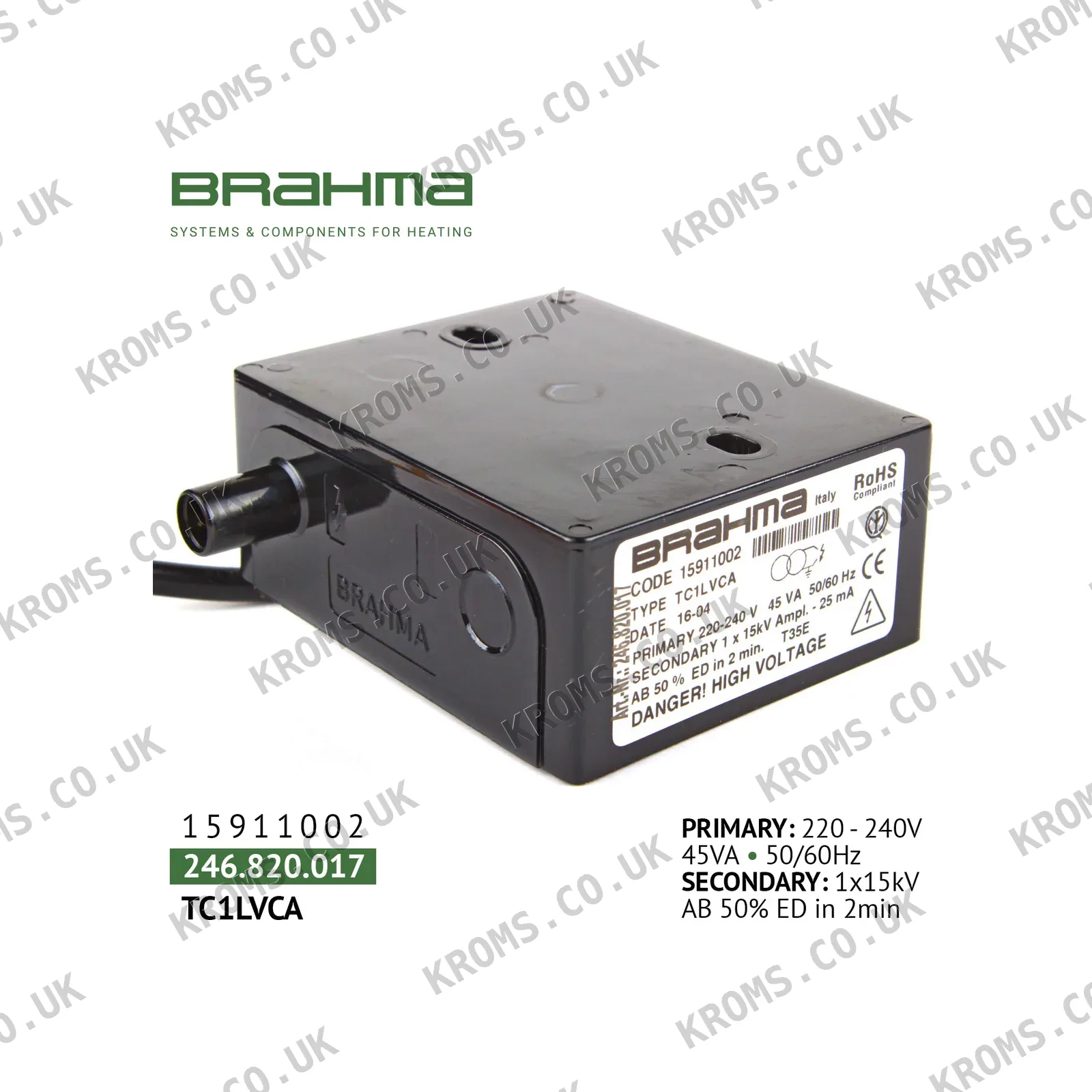 Brahma Ignition transformer TC1LVCA 15911002