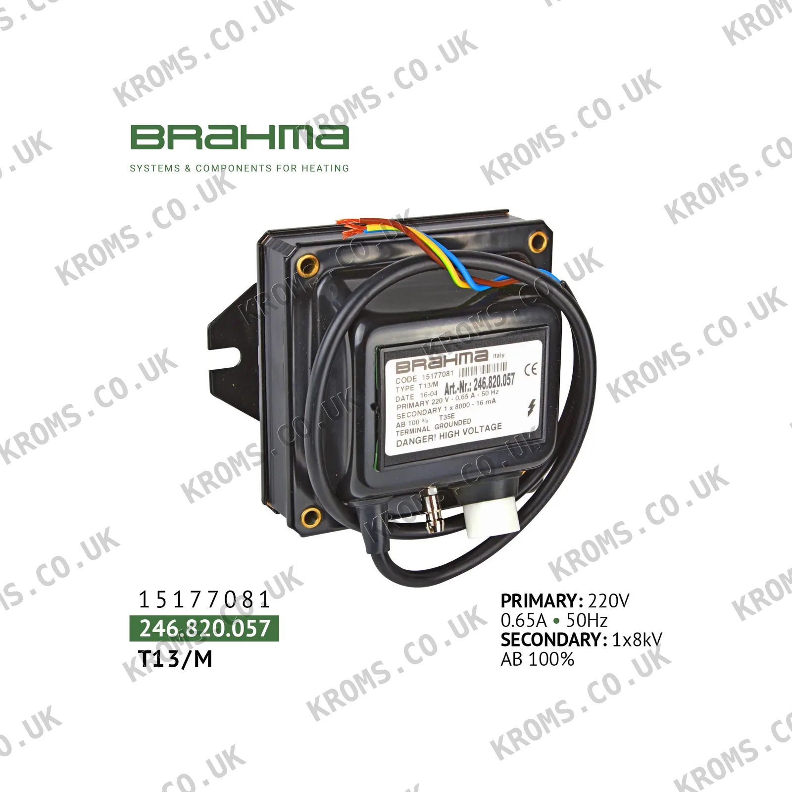 Brahma Ignition transformer T13/M 15177081