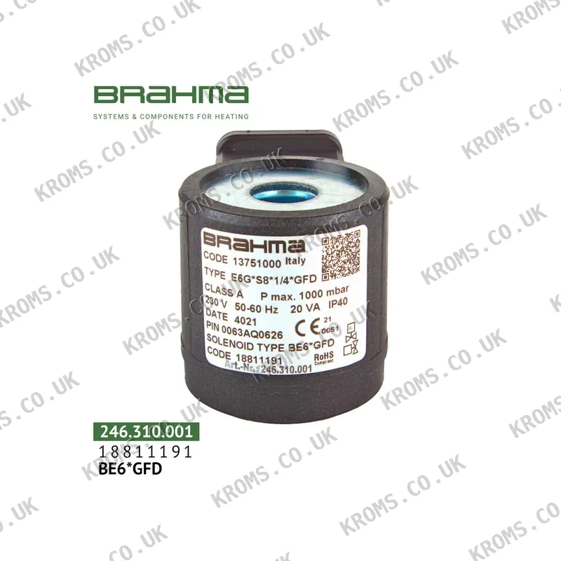 Brahma Solenoid coil BE6*GFD 18811191