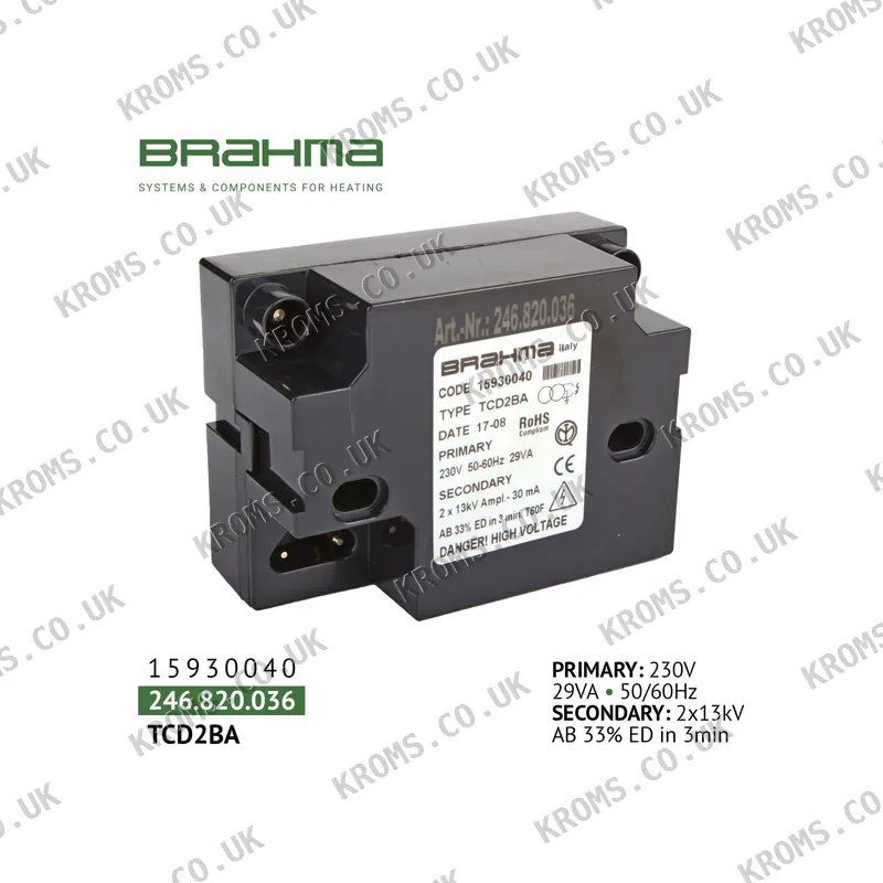 Brahma Ignition transformer TCD2BA 15930040