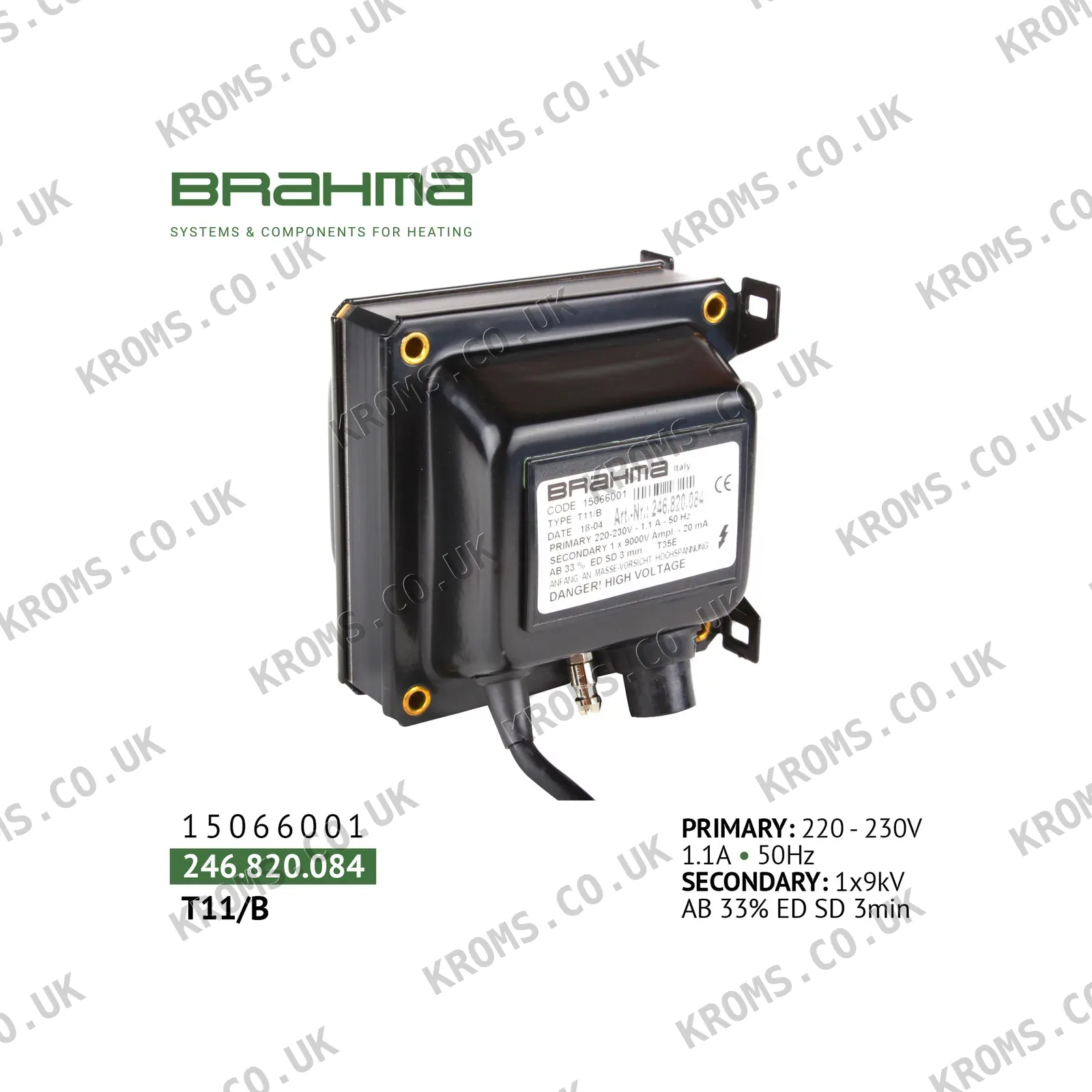 Brahma Ignition transformer T11/B 15066001