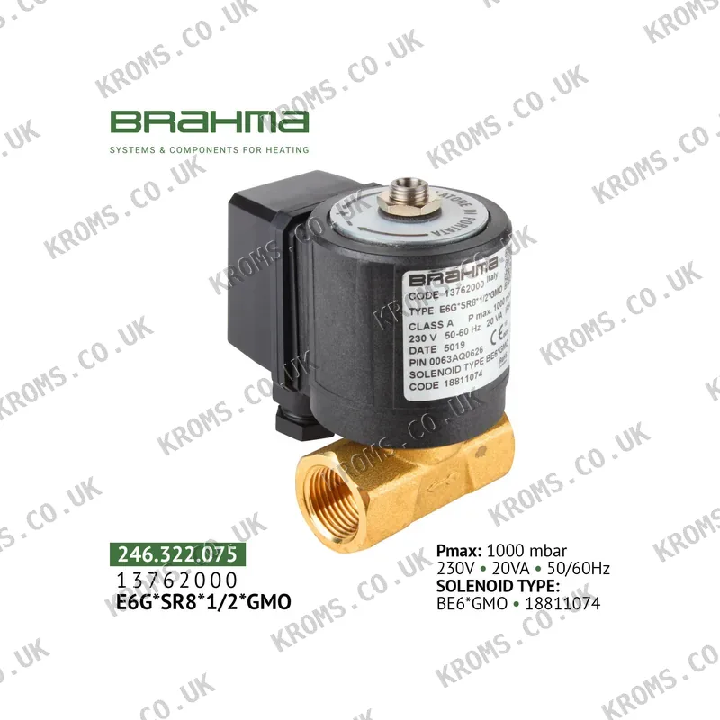 Brahma Gas valve E6G*SR8*1/2*GMO 13762000