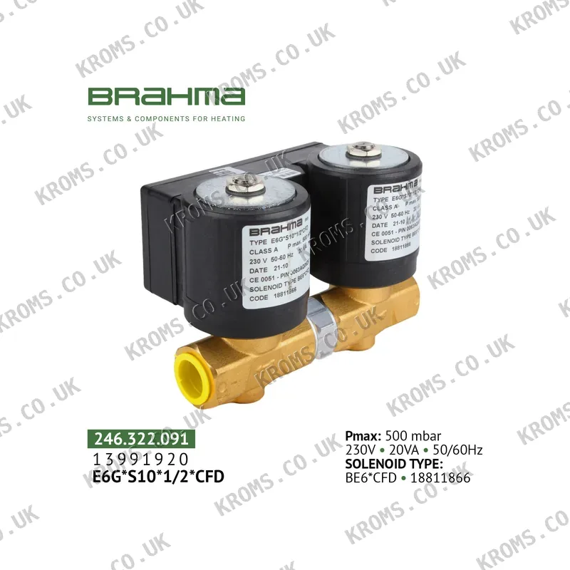 Brahma Double gas solenoid valve 13991920