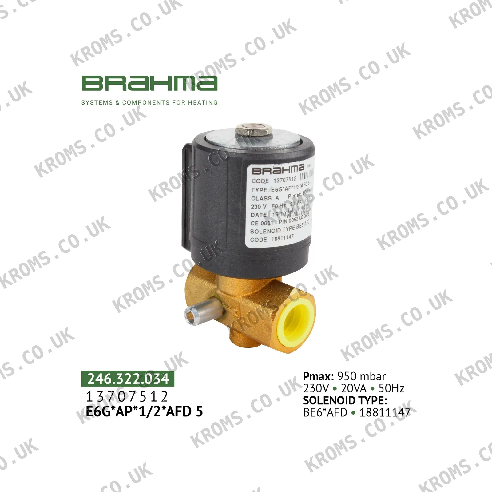 Brahma Gas solenoid valve 13707512