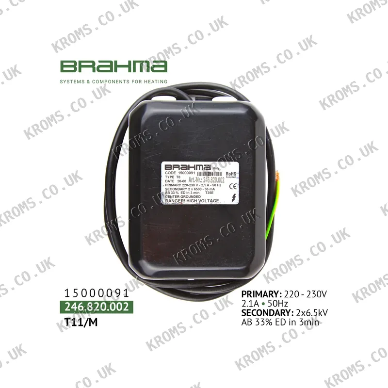 Brahma Ignition transformer T8 15000091
