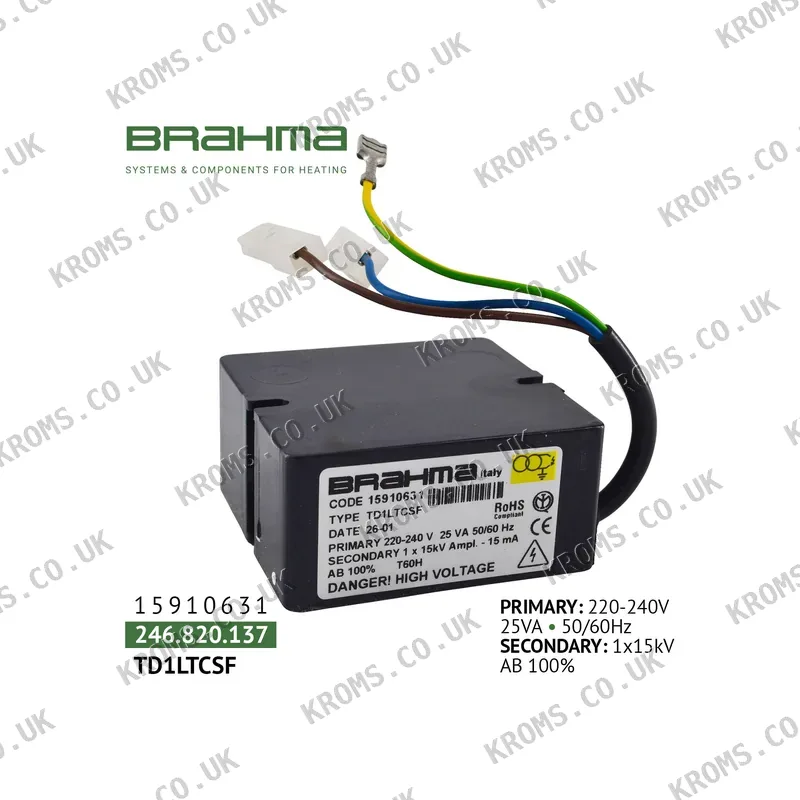 Brahma Ignition transformer TD1LTCSF 15910631